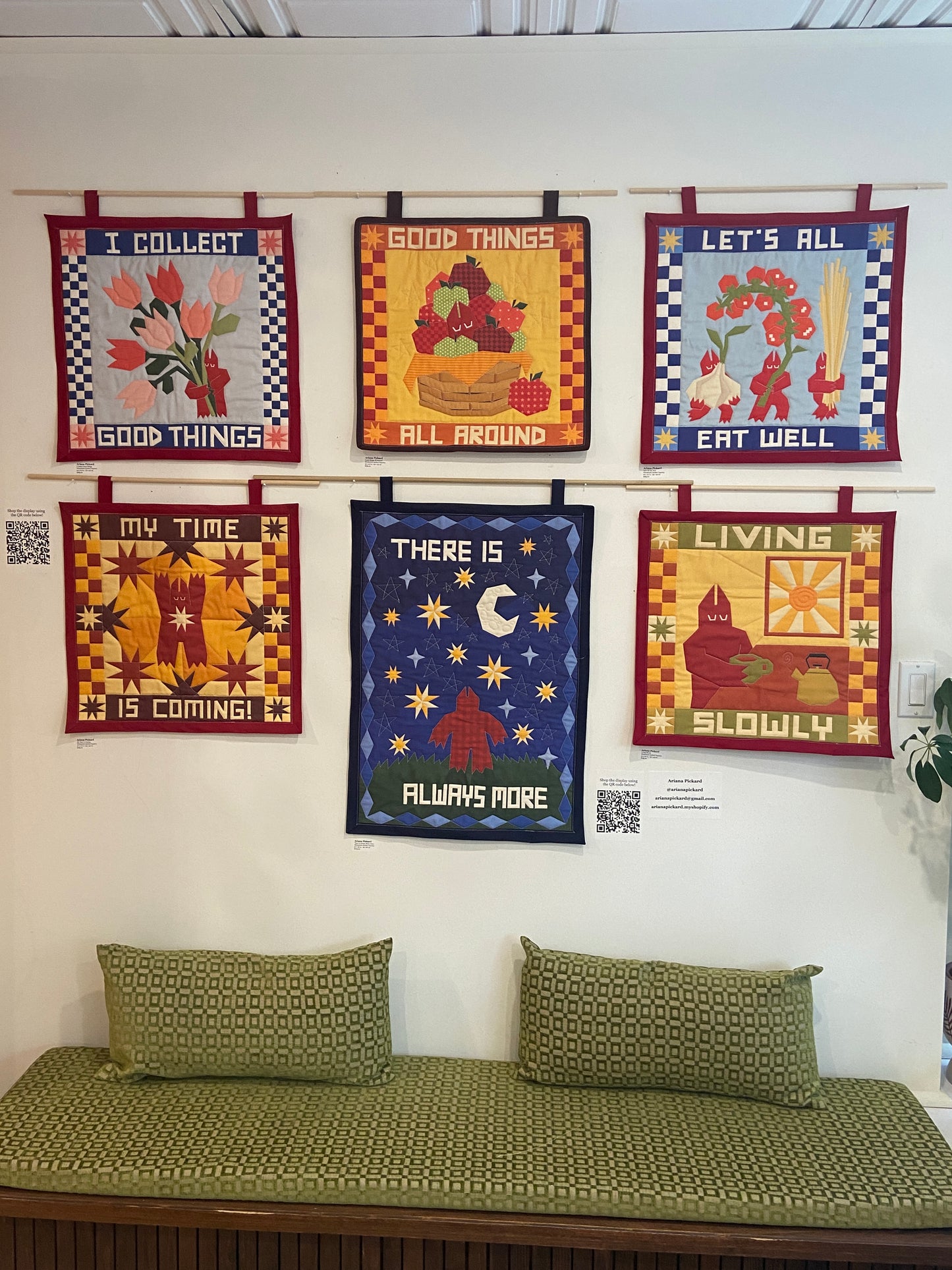 Quilts at Librairie Pulp Books & Cafe