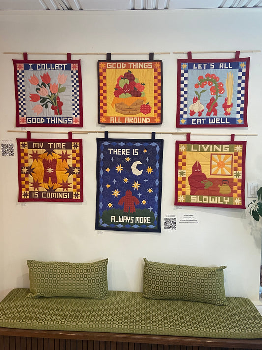 Quilts at Librairie Pulp Books & Cafe